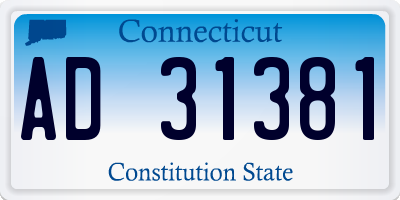 CT license plate AD31381