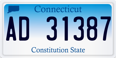 CT license plate AD31387