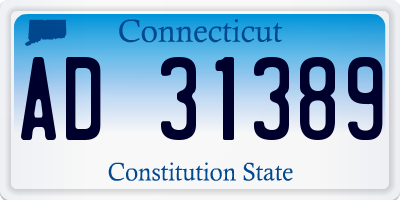 CT license plate AD31389