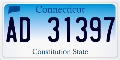 CT license plate AD31397