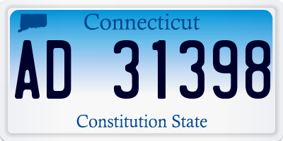 CT license plate AD31398