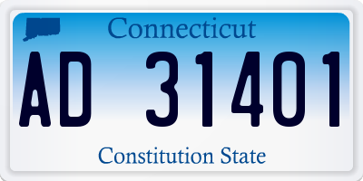CT license plate AD31401