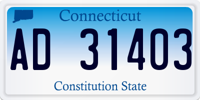 CT license plate AD31403