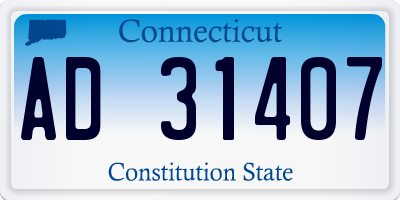 CT license plate AD31407