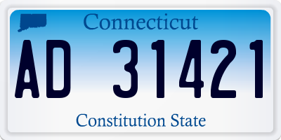 CT license plate AD31421