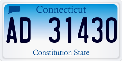 CT license plate AD31430