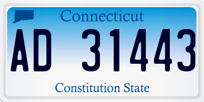 CT license plate AD31443