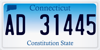 CT license plate AD31445