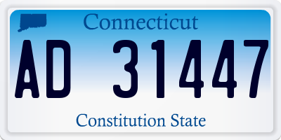 CT license plate AD31447