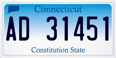 CT license plate AD31451