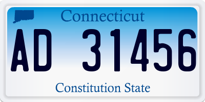 CT license plate AD31456