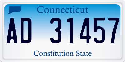 CT license plate AD31457