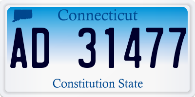 CT license plate AD31477