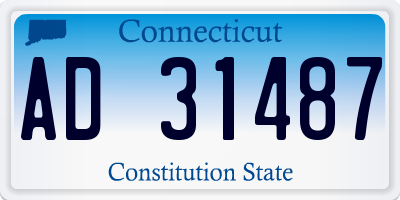 CT license plate AD31487