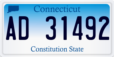 CT license plate AD31492