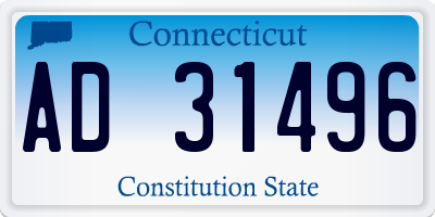 CT license plate AD31496