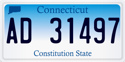 CT license plate AD31497