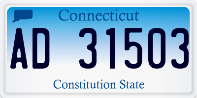 CT license plate AD31503
