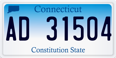 CT license plate AD31504