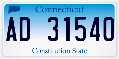 CT license plate AD31540