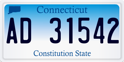 CT license plate AD31542