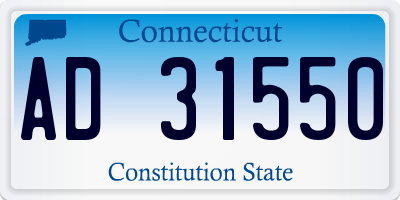 CT license plate AD31550