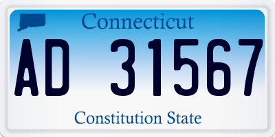 CT license plate AD31567