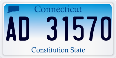 CT license plate AD31570