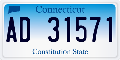 CT license plate AD31571