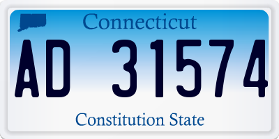 CT license plate AD31574