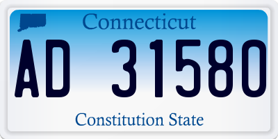 CT license plate AD31580