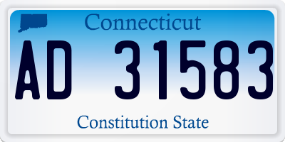 CT license plate AD31583