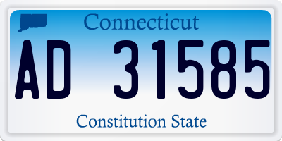 CT license plate AD31585