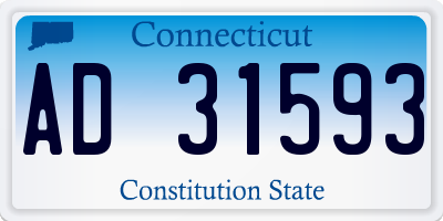 CT license plate AD31593