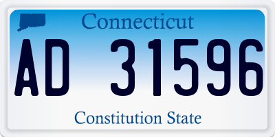CT license plate AD31596