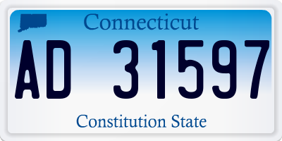 CT license plate AD31597
