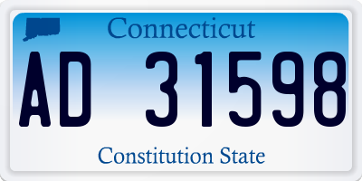 CT license plate AD31598