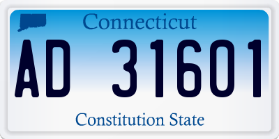 CT license plate AD31601