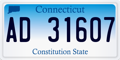 CT license plate AD31607