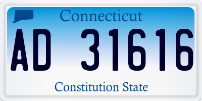 CT license plate AD31616