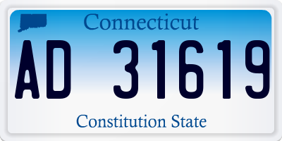 CT license plate AD31619