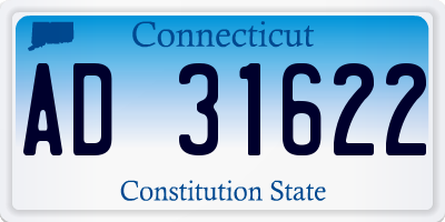 CT license plate AD31622