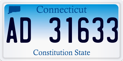 CT license plate AD31633