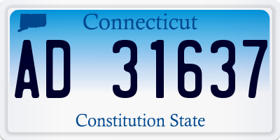 CT license plate AD31637