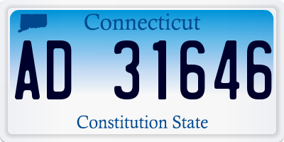 CT license plate AD31646