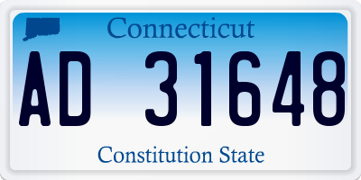 CT license plate AD31648