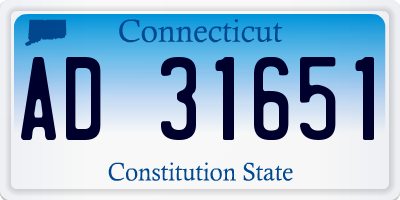 CT license plate AD31651