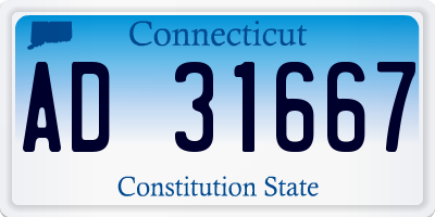 CT license plate AD31667