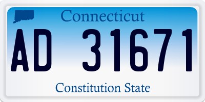 CT license plate AD31671