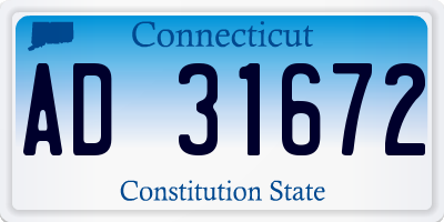 CT license plate AD31672